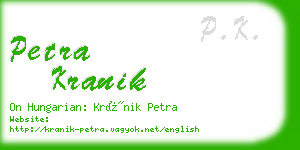 petra kranik business card